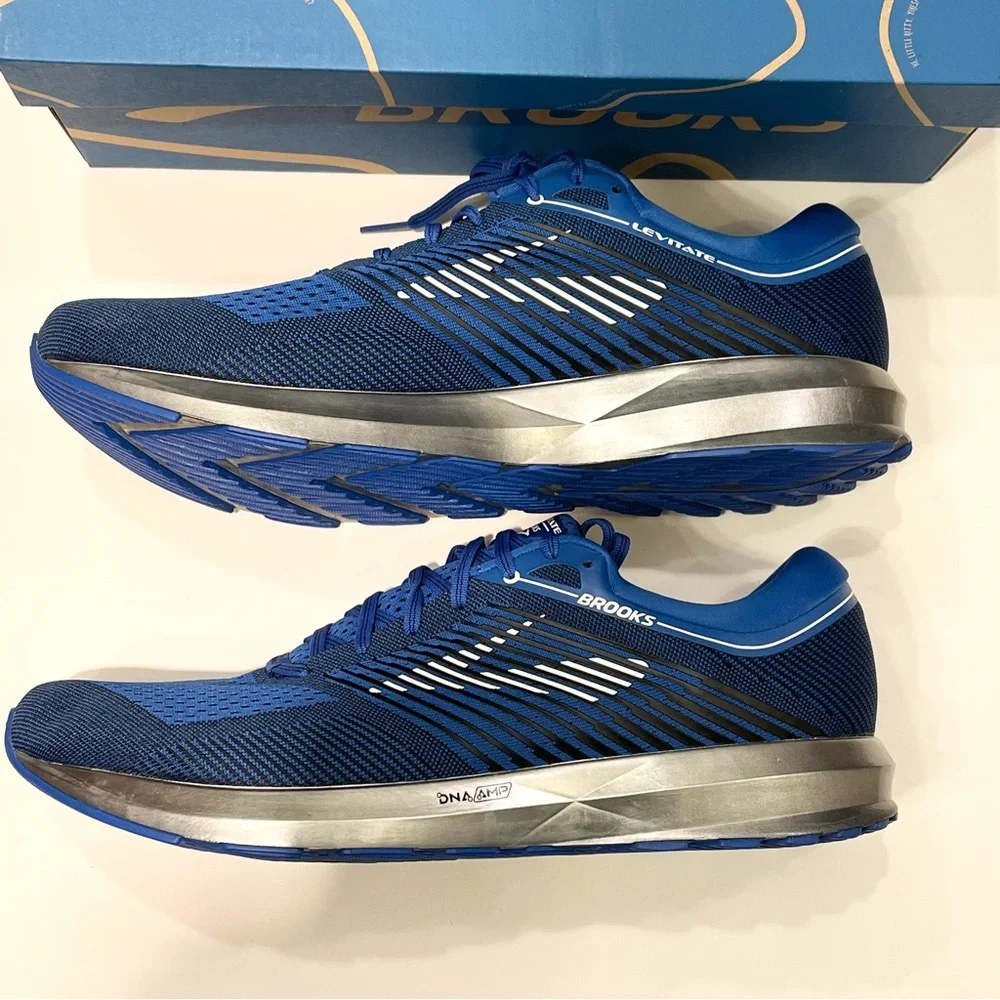 NWT Brooks Levitate running shoes, men’s 15 - blue, silver, black - Picture 4 of 7